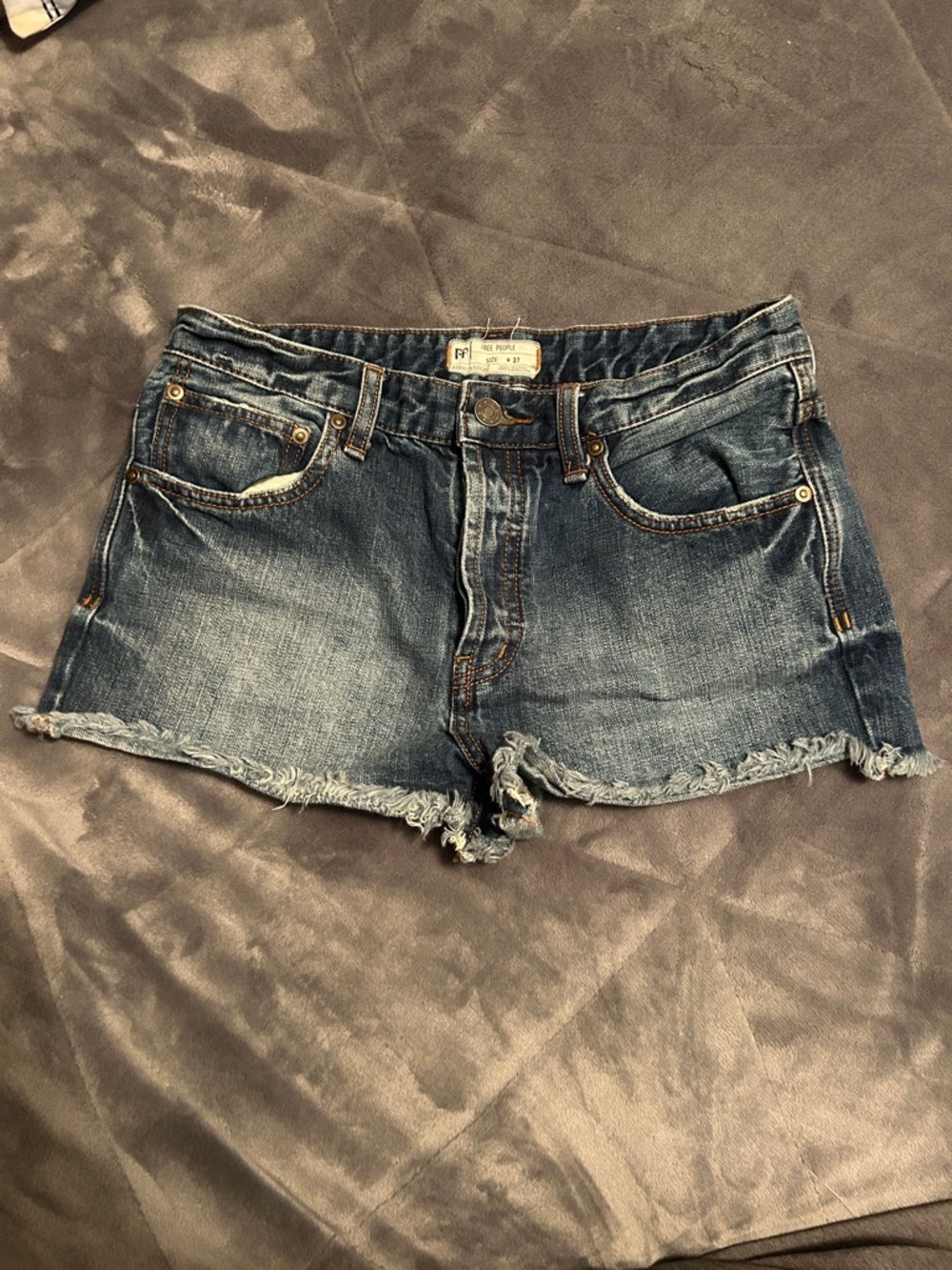 Classic Dark Blue Denim Cutoff Shorts